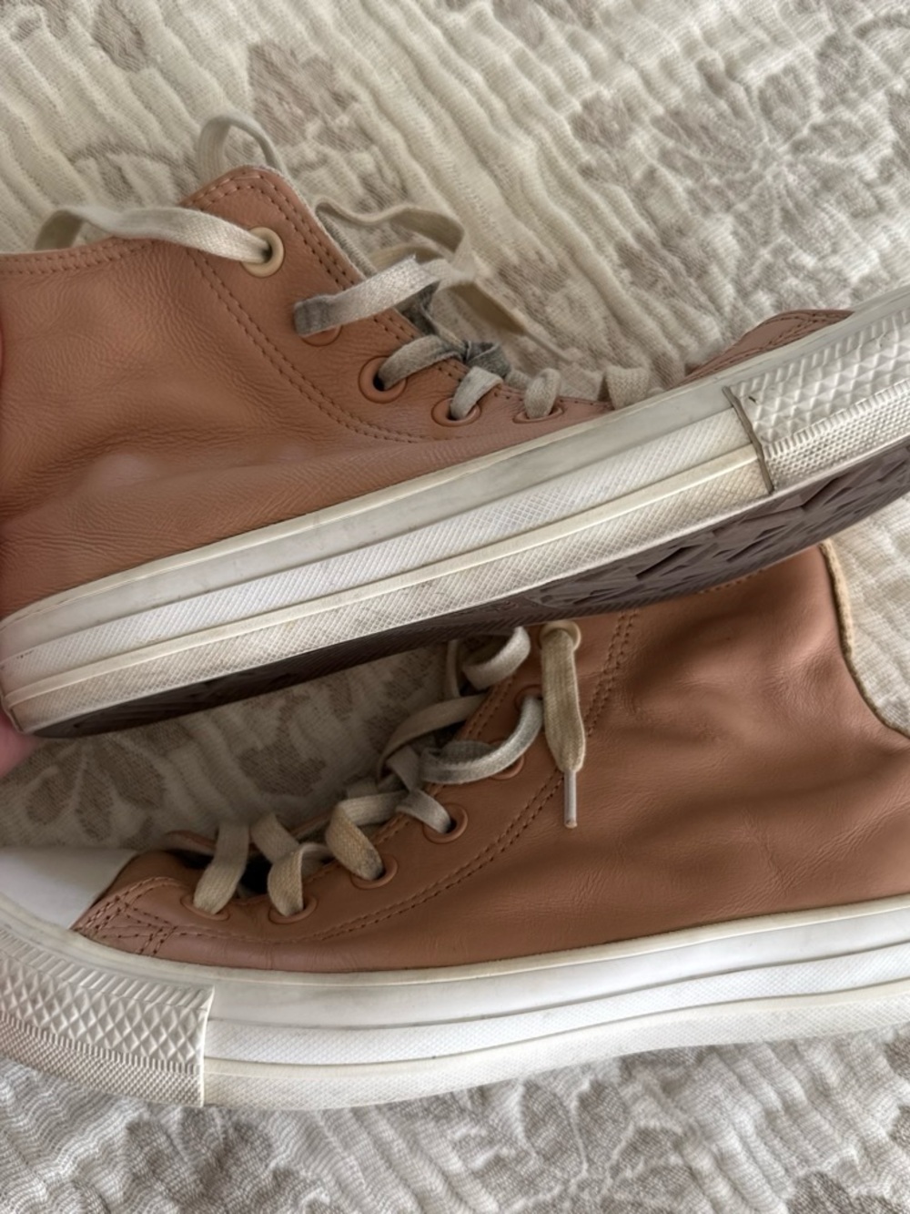 Leather Converse Pink High-Top Sneakers - Picture 6 of 7